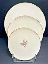 Lenox Wheat China 3pc Place Setting Dinner-Salad-Bread Plates USA Vintage *READ*