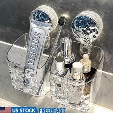 Suction Cup Wall Mounted Toothbrush Holder Bathroom Kitchen Storage Organizer US