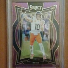 Panini 2024 Select #30 Bo Nix Broncos Purple Prizm /75 Rookie PSA 7