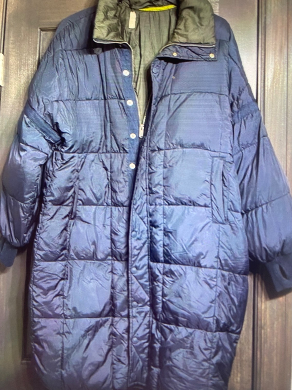 Free People Long Puffer Jacket size M great condition color dark blue