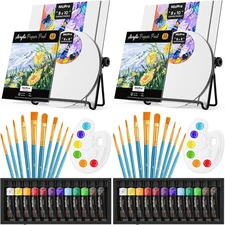 80PCS Acrylic Paint Canvas Set, Painting Supplies Kit for Artist Beginner, 2 Set