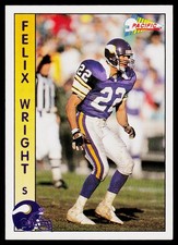 Felix Wright, 1992 Pacific, #185, Minnesota Vikings,
