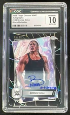 2025 Topps Chrome WWE Chrome Black Refractors #CLABC Bronco Nima Auto /10 CGC 10