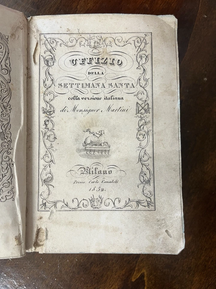 1852, Uffizio della Settimana Santa colla versione italiana di Monsignor Martini - Immagine 4 di 4