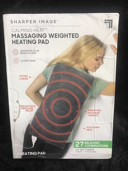 sharper image massage weighted heating pad