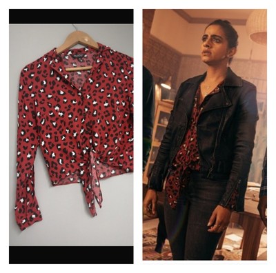 red leopard print blouse uk
