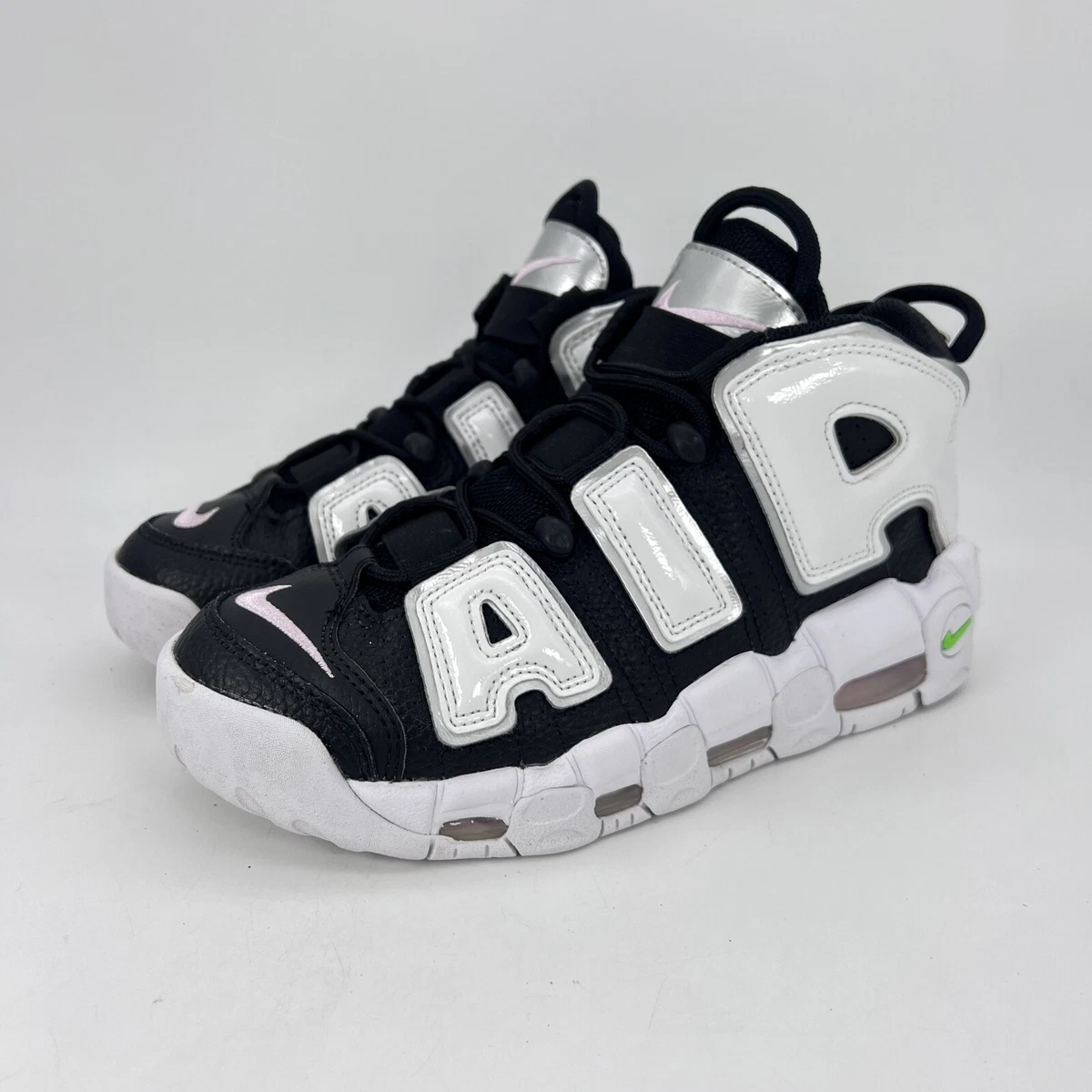 nike air more uptempo women's black and white