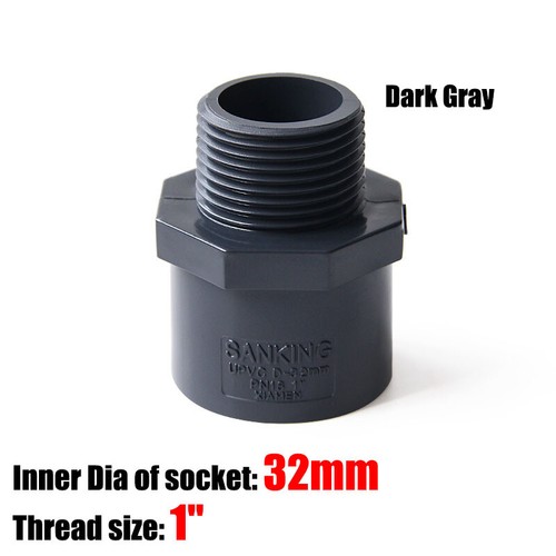 1/2"~2" PVC Nipples Threaded Pipe Fittings Connector BSP Male Adapter Dark gray - Picture 15 of 18