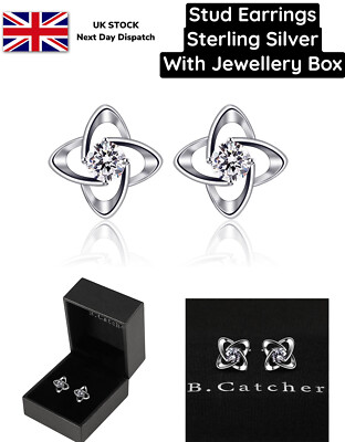 Ohrring Silber Ohrstecker Damen, Sterling Silber 925 Zirkonia Weihnachtsgeschenk.