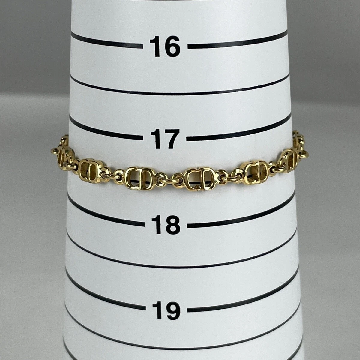 CHRISTIAN DIOR BRACELET CD LOGO GOLD Length Adjustable