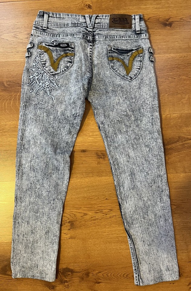 Von Dutch Acid Wash Denim Jeans Skinny Women s Size 29 eBay