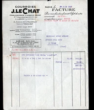 PARIS (XI°) BELT FACTORY "J. LECHAT & LAROCHE" in 1933