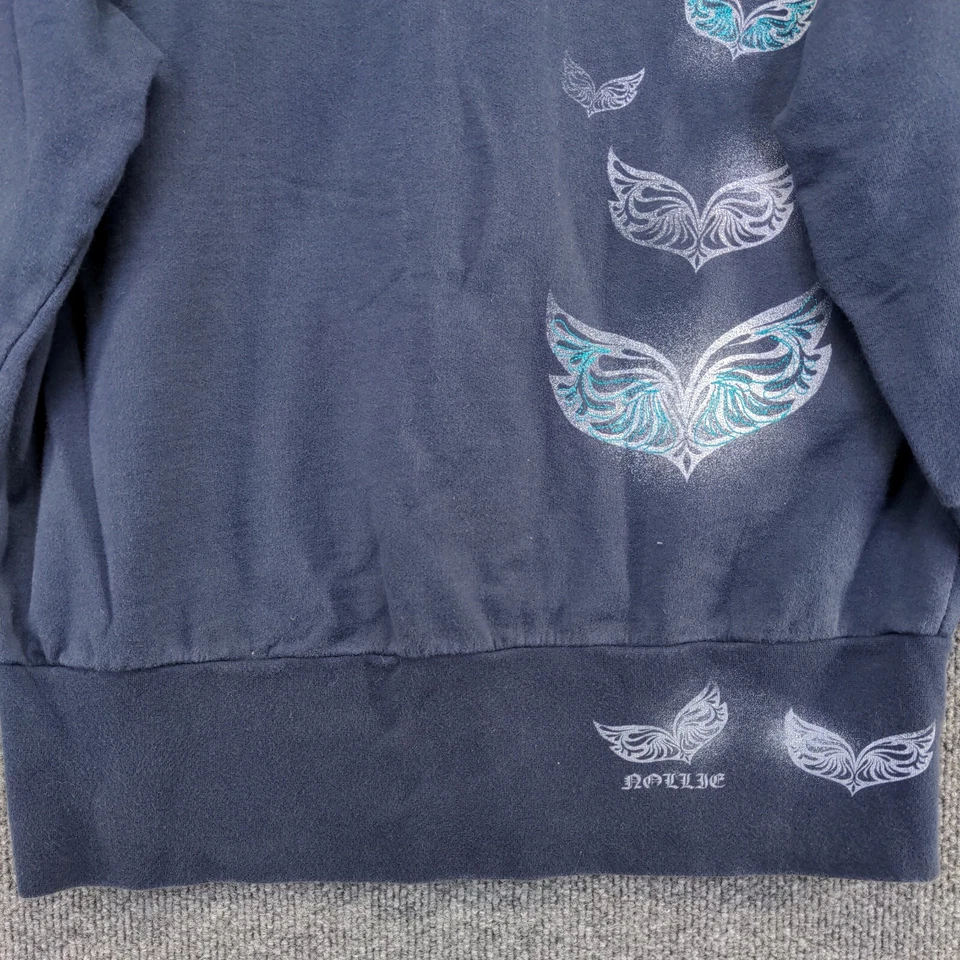 Nollie Women's Butterfly Pullover Sweatshirt Blue XL 3/4 Raglan Sleeve - Image 4 of 4