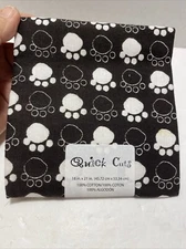 Creative Cuts Fat Quarter Cotton 18" x 21" Paws Black Assorted 100% Cotton NEW