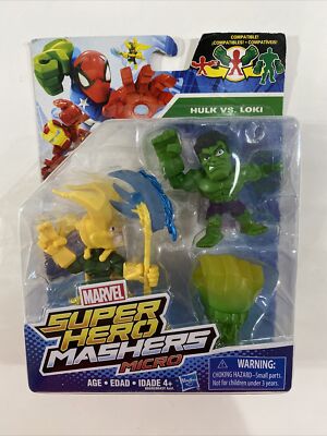 New Hasbro Marvel Super Hero Mashers Micro Hulk vs. Loki Action Figure New!
