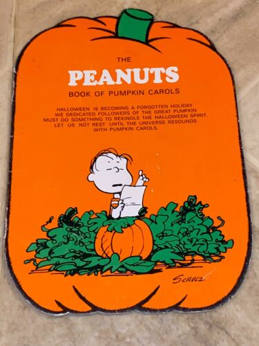 The Peanuts Book Of Pumpkin Carols Hallmark Vintage 1966 Halloween Card SCHULZ  - Picture 1 of 5