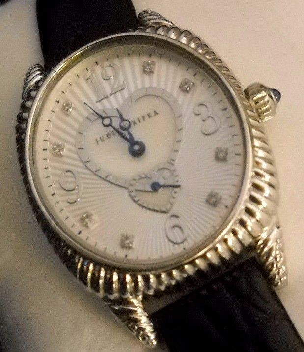 MINT Judith Ripka Sterl Silver Quartz Watch w/Cabachon Crown Mint Judith Ripka Sterl Silver Quartz Watch w/Cabachon Crown  main image 3