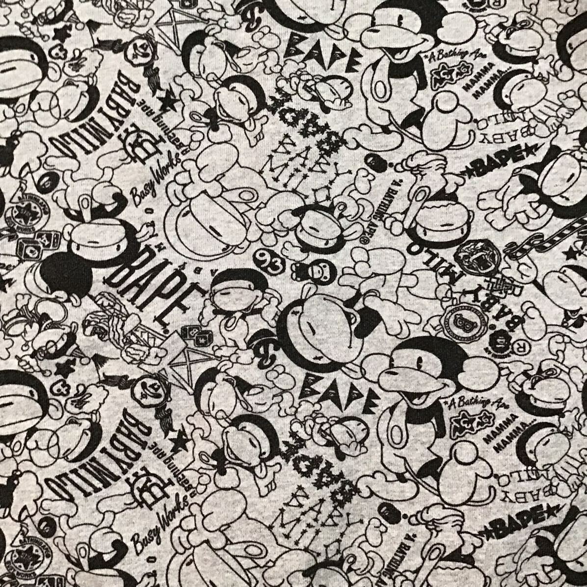 BAPE Comic Milo full zip hoodie a bathing ape NIGO Gray Size