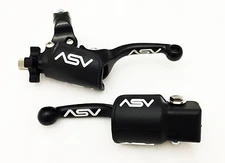 ASV F3 Front Brake Clutch Perch Levers Shorty Black Dust Covers KX 250F KX 450F