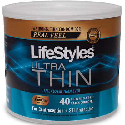 Ultra Thin Lubricated Latex Condoms 40 pcs EXTRA Sensitive PREMIUM Condom