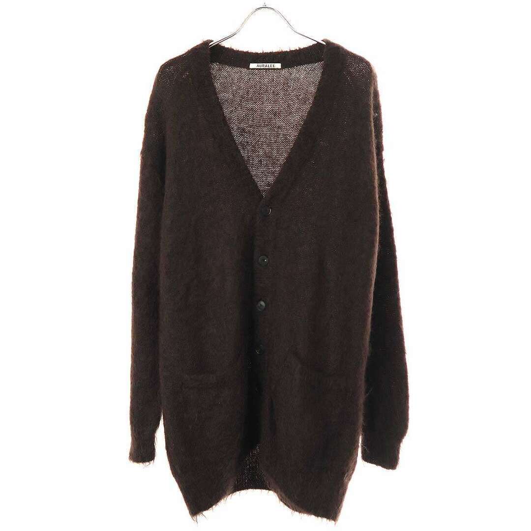 AURALEE 22AW BRUSHED SUPER KID MOHAIR KNIT CARDIGAN BROWN 1 AURALEE 22AW BRUSHED SUPER KID MOHAIR KNIT CARDIGAN BROWN 1