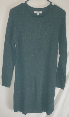 Madewell Women’s Small Wool-Blend Donegal Thunder Curved Hem Sweater Dress  New