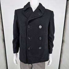 Vintage 1986 U.S Navy Major Wool Coat Company Black Enlisted Peacoat 38S