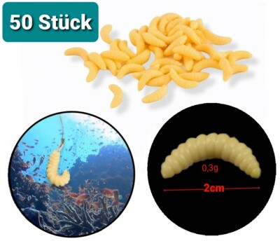 50 Stck Maden Angelkder 2cm weiche Knstliche Kder Wobbler Kunstkder  Angeln | eBay.de