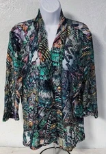 Beautiful Drapers & Damons PETITES Sheer Lace Jacket Multi-Colored Size 16P