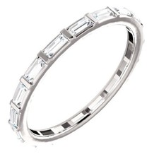 3ct Baguette Simulated Diamond Minimalist Eternity Ring Band White Gold Plated
