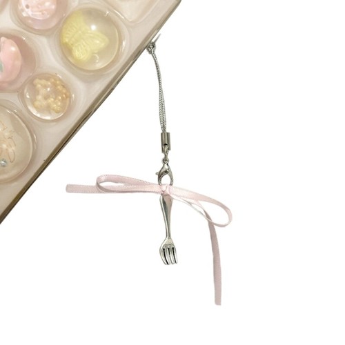 Pink Ribbon Bow Hanging Key Chain for Women Bowknot Bag Car Mobile Phone Charm - 第 9/9 張圖片