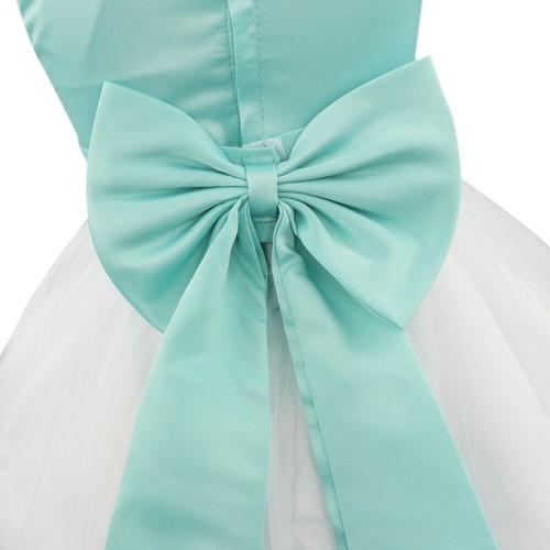 Kid Girl Flower Tulle Dress Formal Wedding Pageant Bridesmaid Princess Ball Gown - Picture 24 of 85