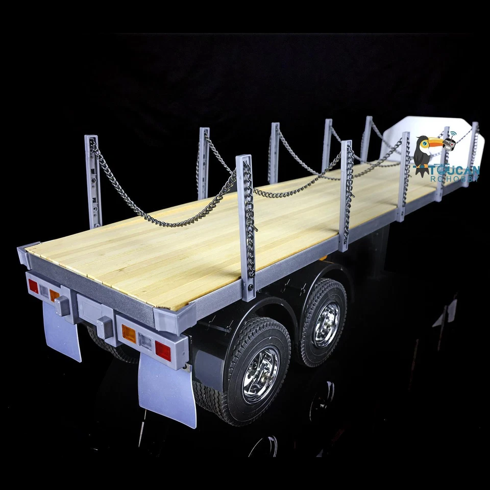 TOUCANRC 1/14 Scale 2Axle RC Tractor Flatbed Semi Trailer Truck for DIY Model - Image 2 of 4
