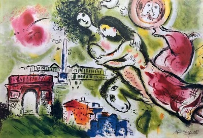 Marc Chagall ROMEO and JULIET Signed Numbered Lithograph Art 37" x 23"