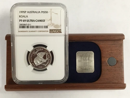 1995 P Australia Pt Platinum $50 Koala NGC PF 69 Ultra Cameo 1/2 OZ