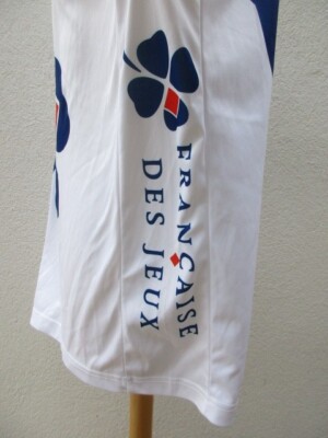 Maillot Cycliste Vintage La Française Des Jeux (FDJ) - Blanc Taille M