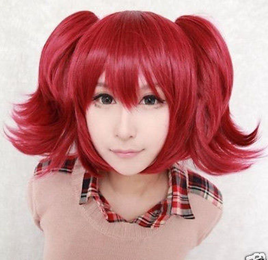 New Red Pigtails Pony Tails School Girl Adult Cosplay Wig+  display picture 1