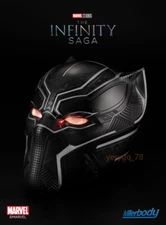 Full Face Black Panther Mask Touch Eye Light 1:1 Wearable Helmet Props !!IN US!!
