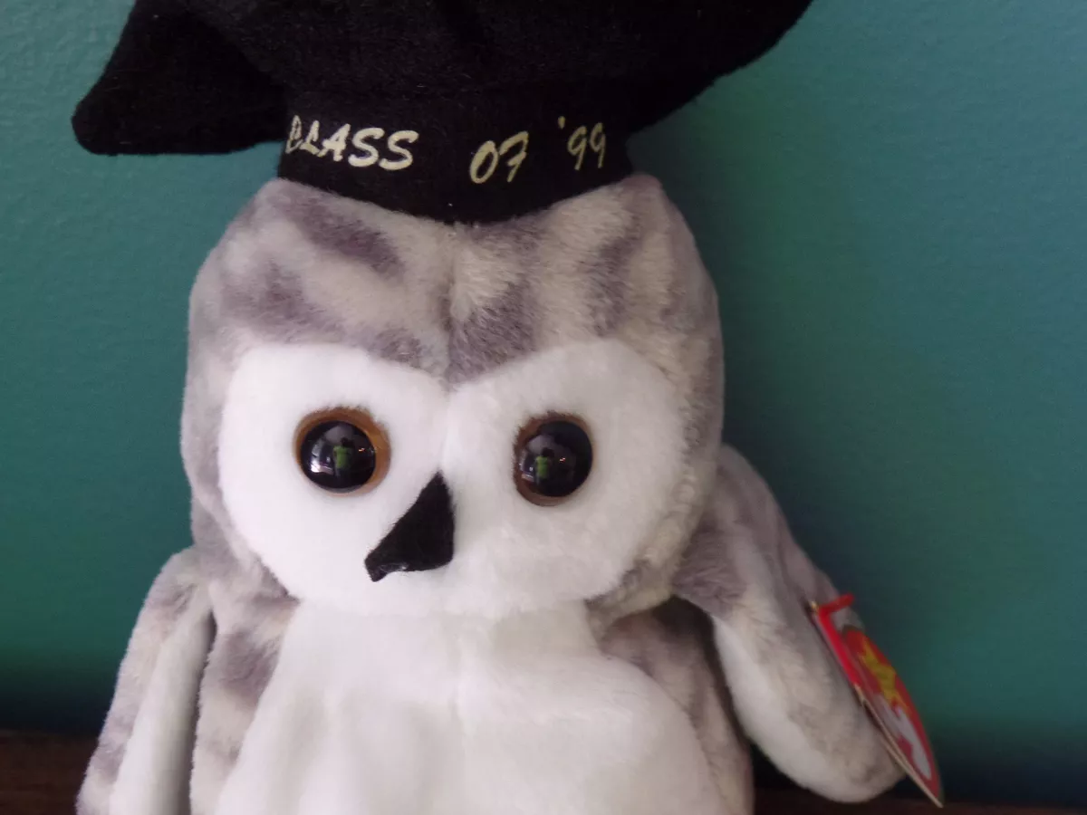 Ty Beanie Baby WISER 1999 OWL w/ Tag ERRORS Plush Toy RARE PE NEW RETIRED