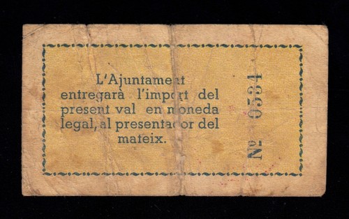 F.C. SILS (GERONA) , 50 CÈNTIMS 1937 , B/C , SUCIO . - Bild 2 von 2