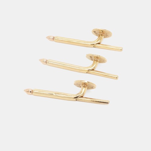 Cartier 14K Gold Monogrammed Cufflinks & Shirt Stud Dress Set - Picture 12 of 12