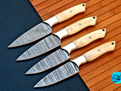 CUSTOM MADE HAND FORGED DAMASCUS STEEL STEAK KNIVES SET KITCHEN CHEF KNIVES 2705