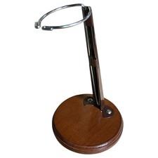 Doll Display Stand with 4.5" Wooden Base Adjusts 7.5-12" - Metal/Vinyl Holder