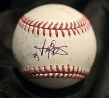 HAROLD BAINES autographed official Major League baseball Game Used