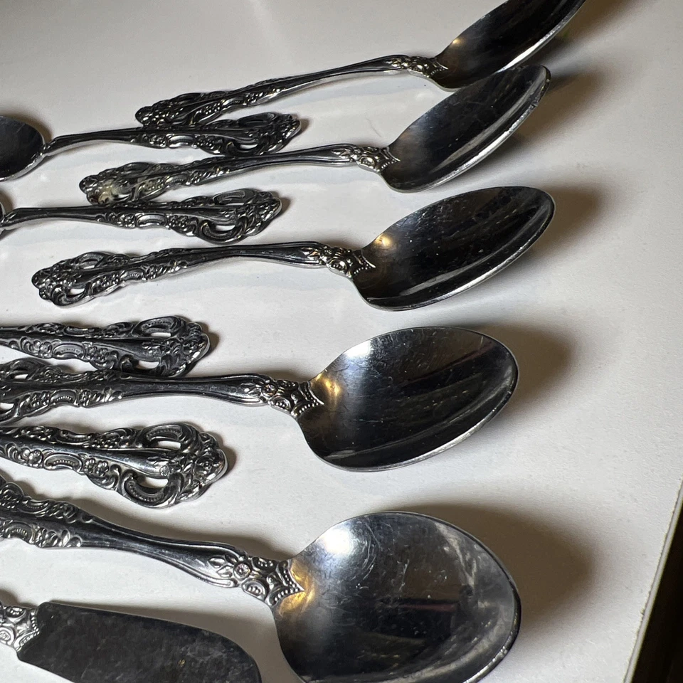 United Silver Co ACADIA Juego 9 cucharas pequeñas cuchillo mermelada Japón cubiertos de acero inoxidable Foto 4 de 4