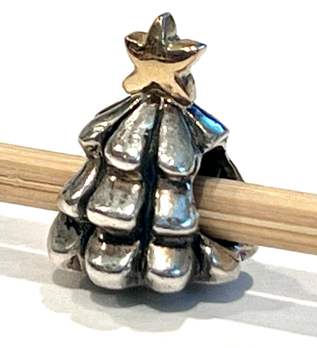 PANDORA 790365 Christmas Tree Charm 14K & SterlingSilver Stamped ALE 925 RETIRED - Picture 10 of 10