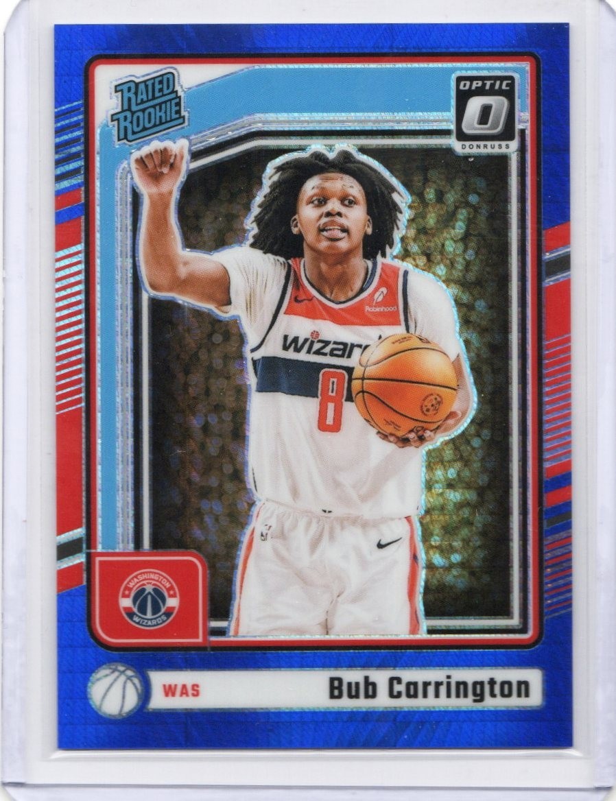 2024-25 Panini Donruss Optic Bub Carrington #273 RC Rated Rookie Hyper Blue /175
