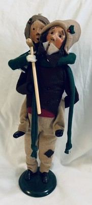 Byers Choice Bob Cratchit & Tiny Tim  1st Edition 1990 Signed Dated 14''