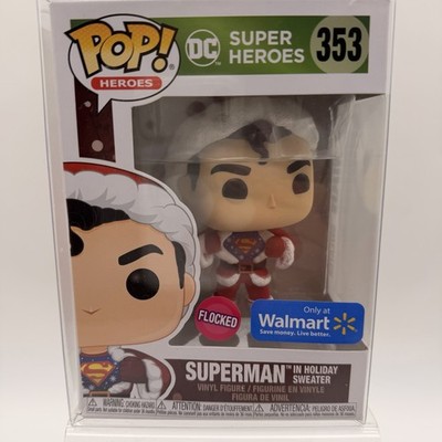 Funko Pop DC Superheroes SUPERMAN #353 FLOCKED Holiday Walmart Exclusive Vinyl