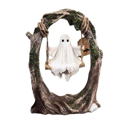 Swinginging Ghost on Tree Swing - Decorazione Halloween spettrale carina - Foto 5 di 11